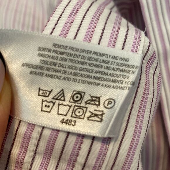 Vintage Brooks Brothers Purple Striped Oxford Button Down Shirt - Picture 9 of 9